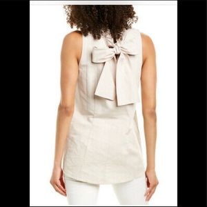 Tyler Boe Linen Blend Claudette Ruffle Neck Top
